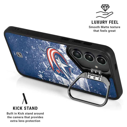 NHL Columbus Blue Jackets Frozen Galaxy S24 Plus Kickstand Case